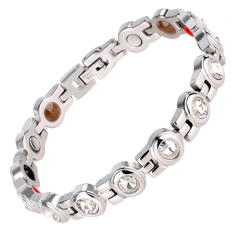 

Gem Stone stainless steel white cubic zirconia bracelet for women men, Picture