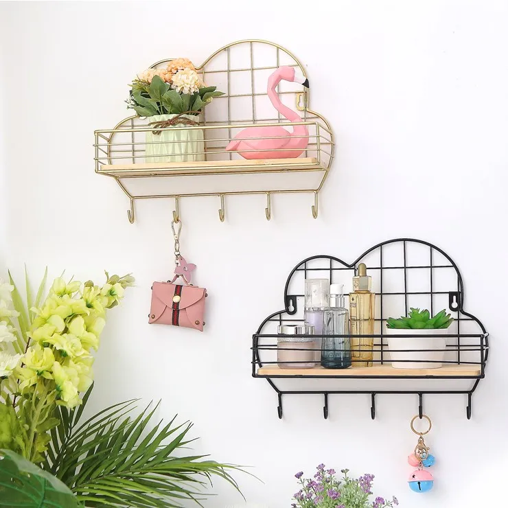 Modern Colorful Decorative Fashion Nordic 2 Tier Wall Shelf