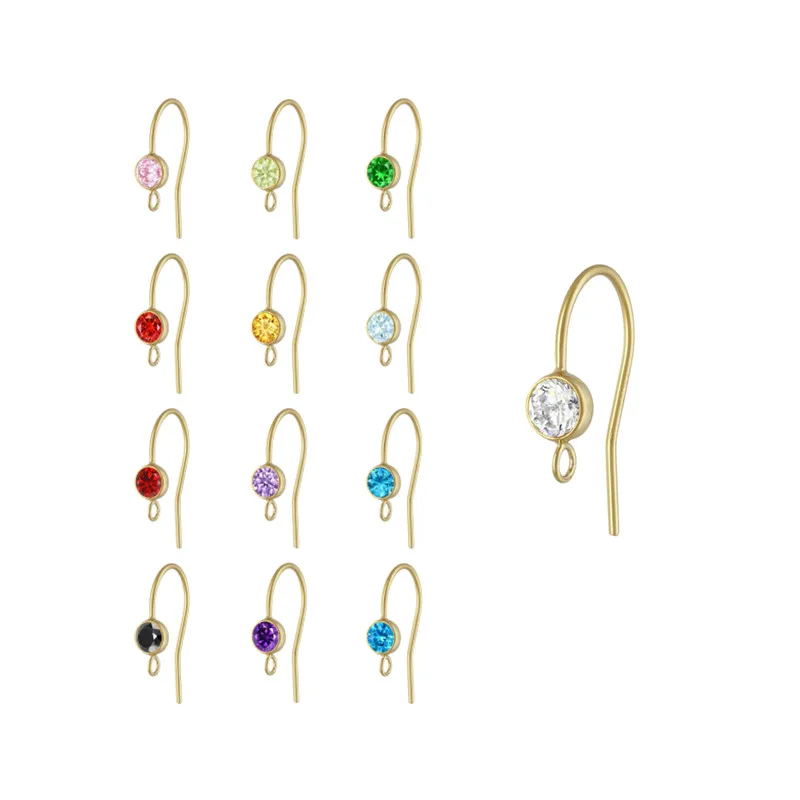Fashion 14k Gold Filled Zircon Jewelry Earrings Hooks with Ring for Women