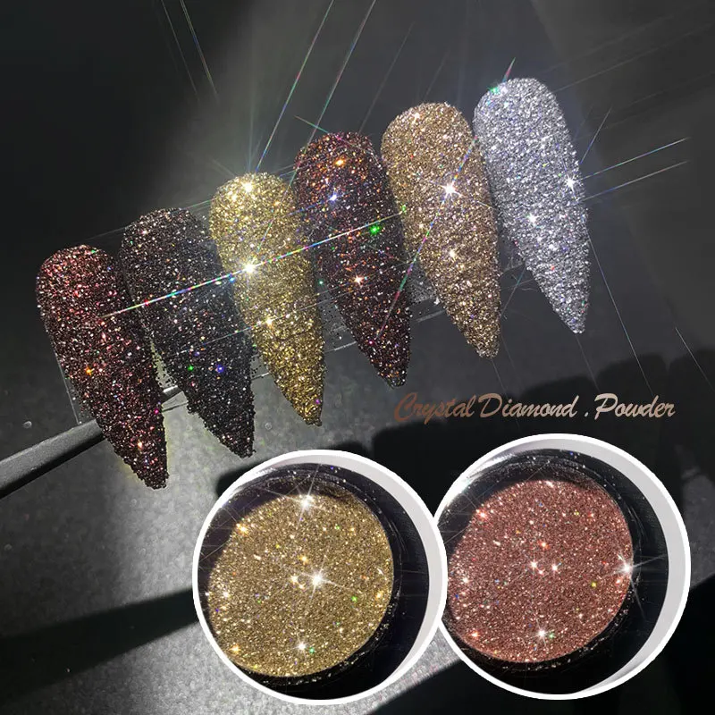 

Misscheering silvery Gold Glitter Acrylic Powder Gel Nail Polish Nail Art Decorations Crystal Manicure Set Kit Nail Accesorios