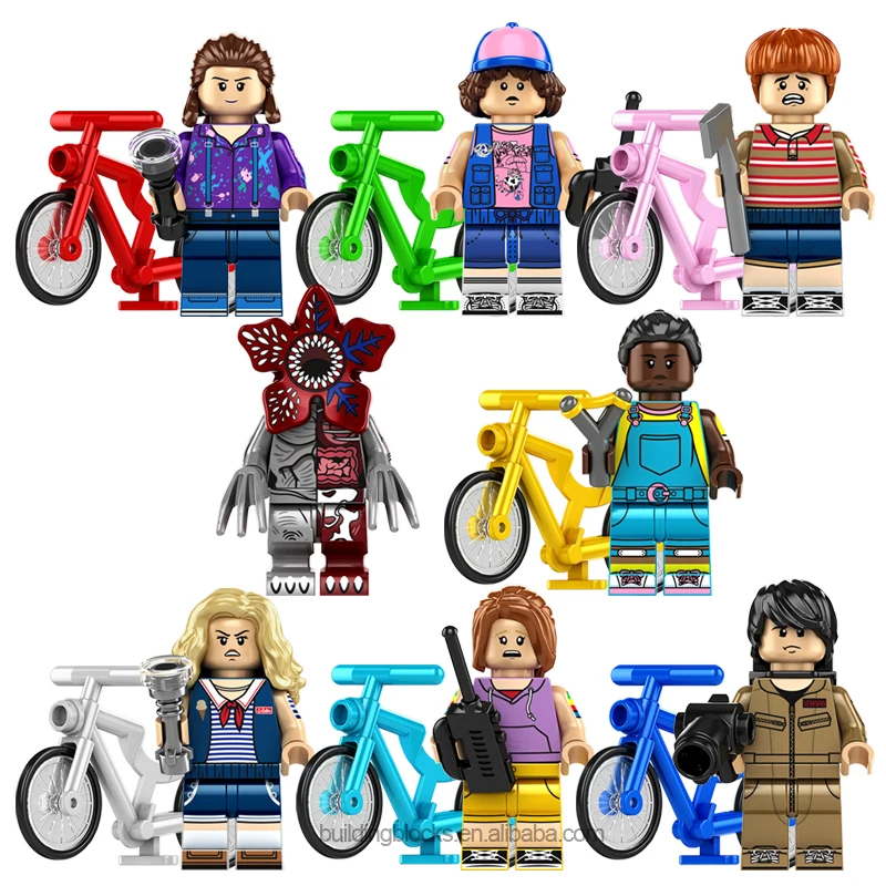 

New KF6167 Stranger Things Movie Mini Block Demogorgon Eleven Wheeler Byers Henderson Mike Building Block Figure Toy Bricks