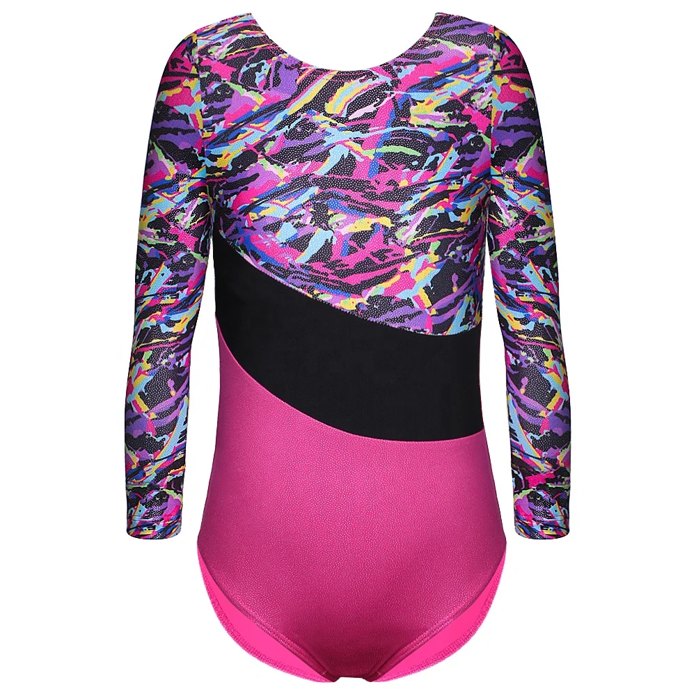 
Girls Fancy Cute Gymnastics Leotards One-Piece Sparkly Biketard for Kids 2-9T 