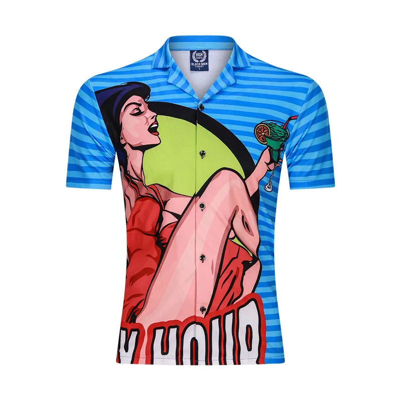 

2020 Summer Beach Dress Shirt Short Sleeve Tops Sublimation Cheap Youth Funny 3D Printed Shirts