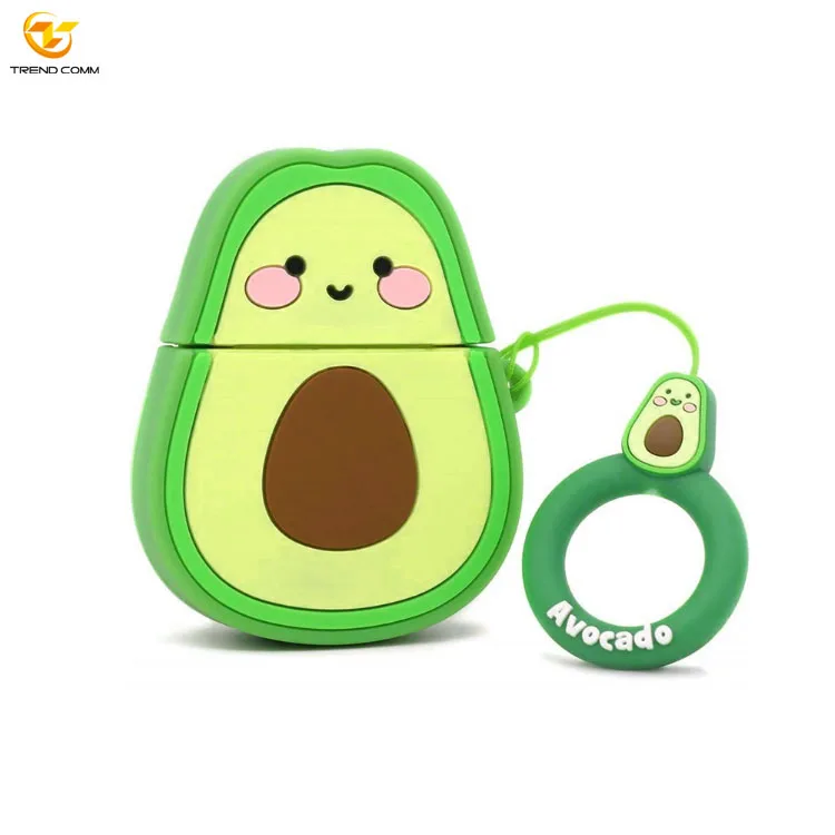 

For Airpods Pro Silicone Cases Cartoon Keychain Carrying Avocado earpods Case