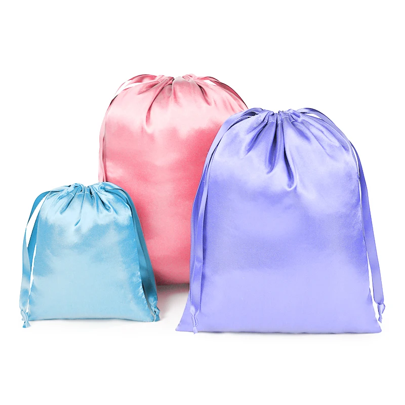 

Ready to ship MOQ 1001 satin single stitch dust drawstring bag for shoes handbags clothes