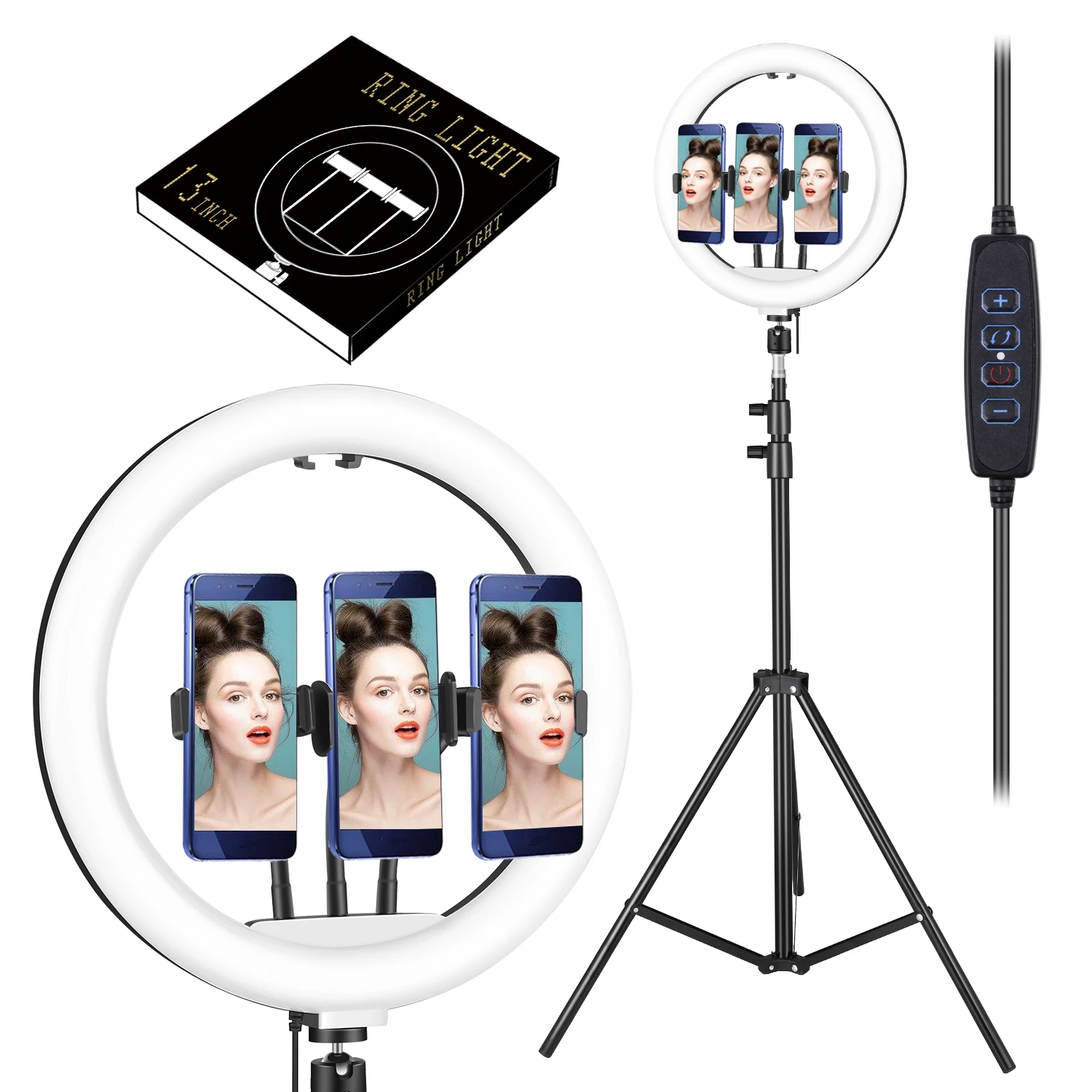 

Led Video Lamp Ring Light Phone 3200-5600K For Makeup photography, Black