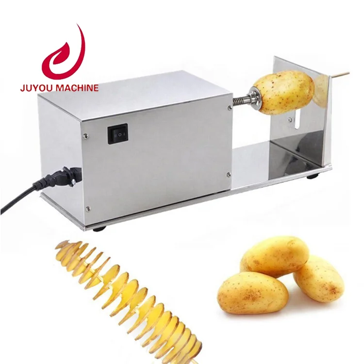 

Stainless Steel Electric Automatic Tornado Potato Slicer Spiral Potato Tower Twister Cutter
