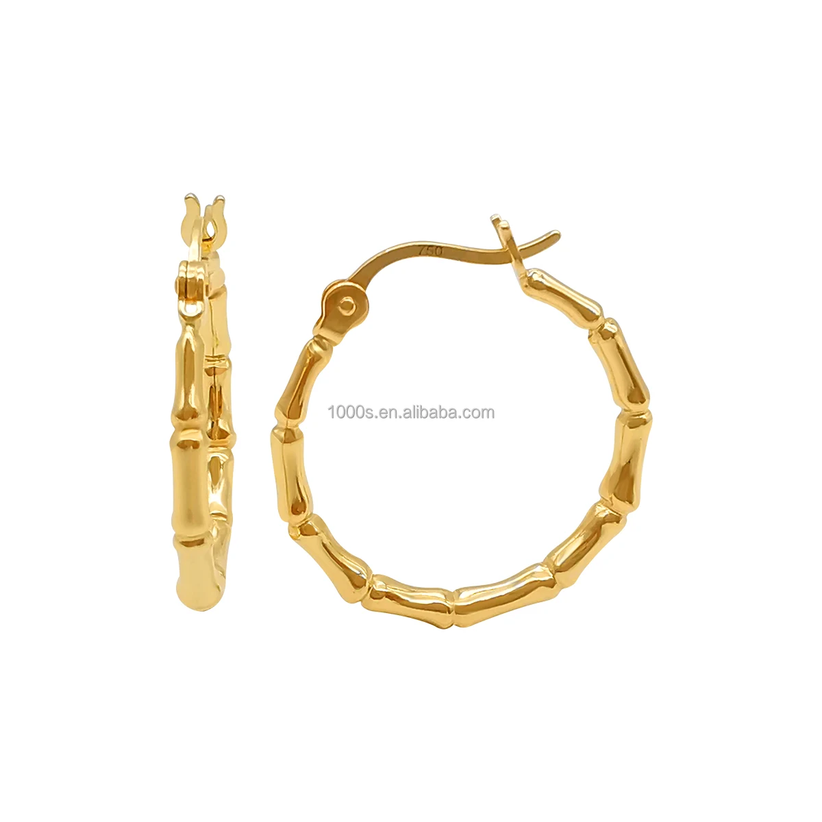 

18K Gold Jewelry Hoop Earrings Charms Solid Gold Earring Lower Price Gold Jewelry Earrings For Women