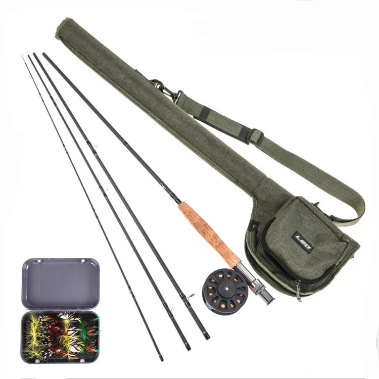

WeiHe Fly Fishing Rod and Reel Combo Set 7/8 Fly Rods with Carry Bag 20 Flies Fishing Lures For Carp Pesca, Black