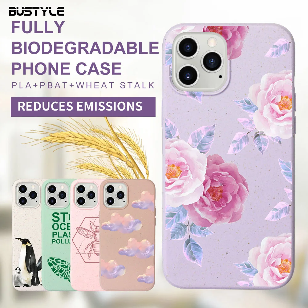 

Hot Sell Wheat Straw Biodegradable Eco Friendly Recycled Phone Case For iPhone XS XR 12 11 pro max Cover