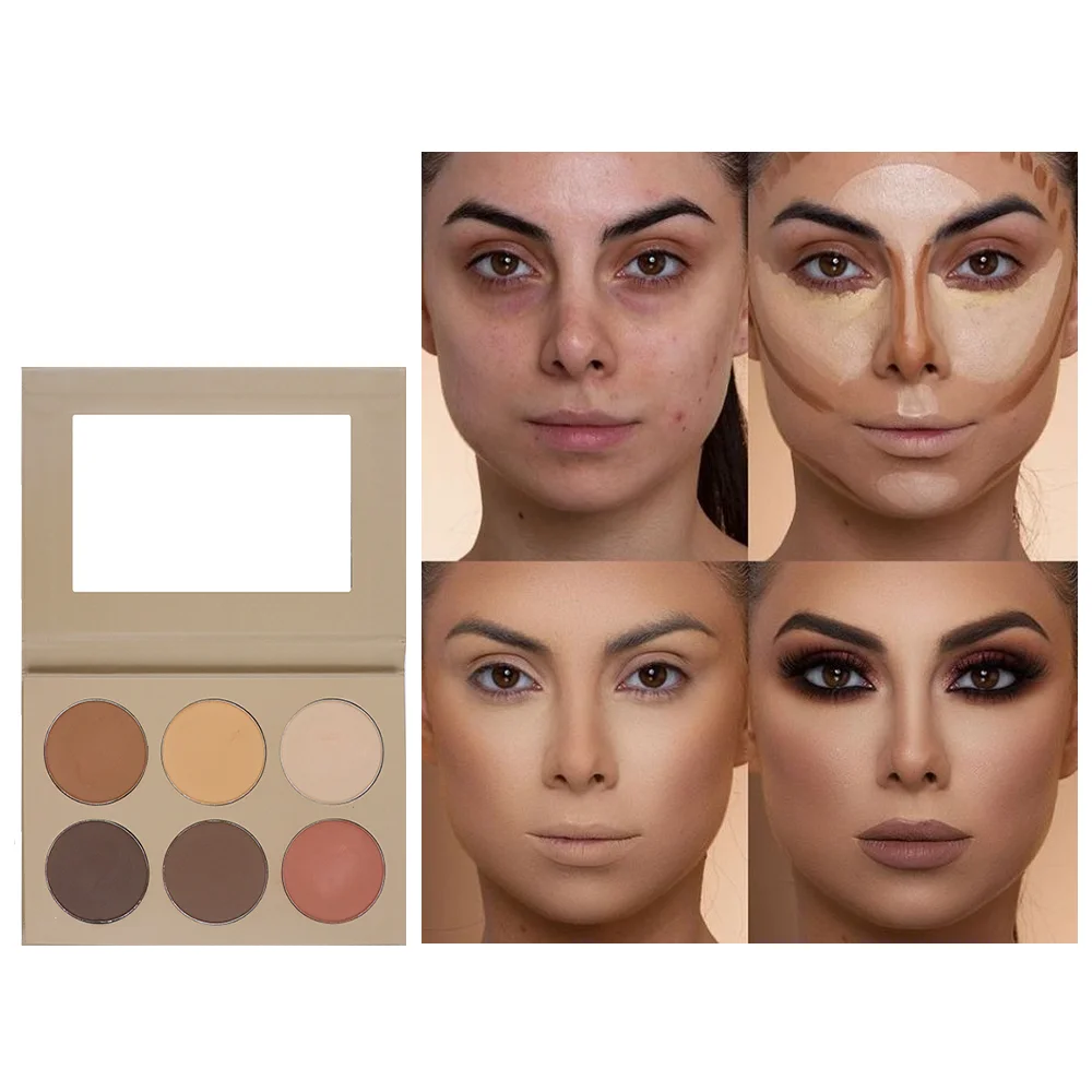 

wholesale 6 color makeup cosmetics powder contour palette private label contouring pallet makeup, 6 colors