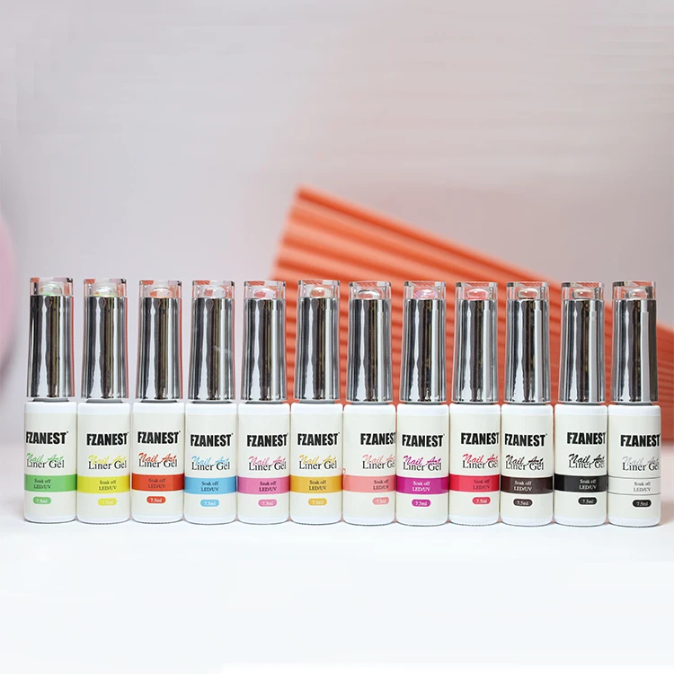 FZANEST 12colors 7.5ml 3d gel liner nail art set liner gel polish nails art