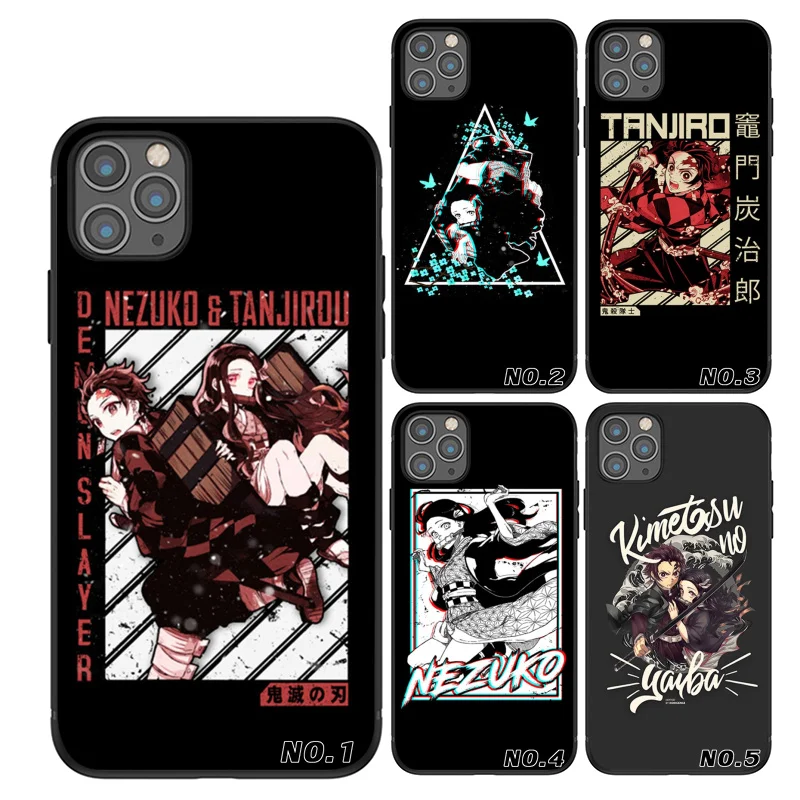 

Stylish Kimetsu no Yaiba Color Printed Mobile Phone Case for iPhone Case, Black