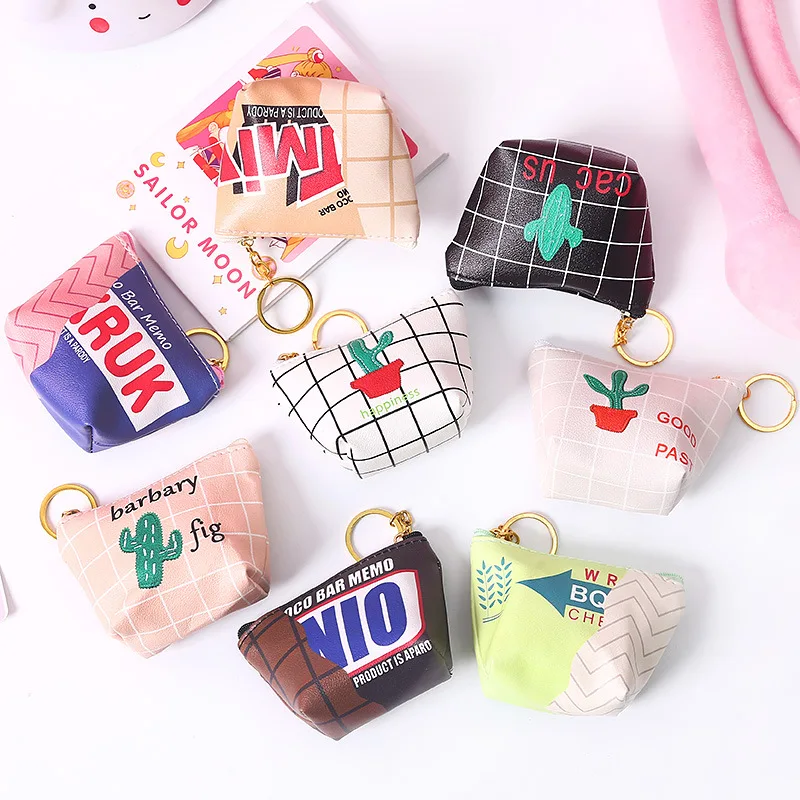 

Canada hot sale daily used product caartoon cute PU zipper small mini bags women outdoor Portable pu cute coin purse