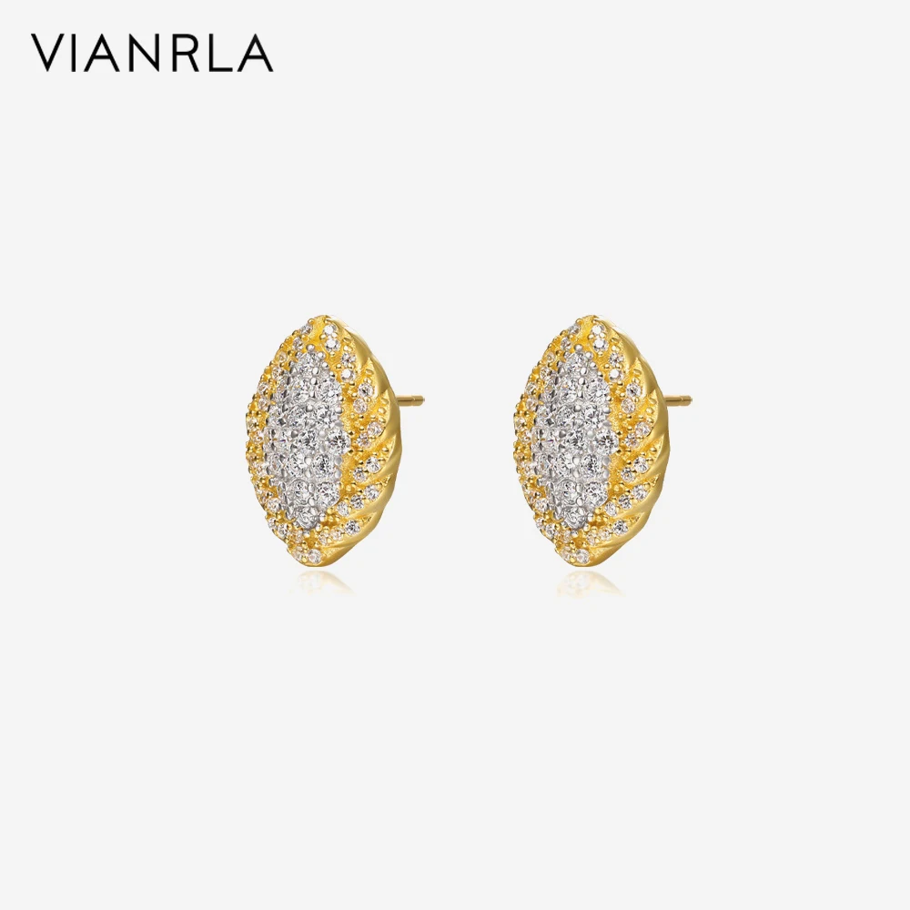 

VIANRLA Sterling Silver Earring Jewelry Stone Earrings Shiny Zircon Jewelry