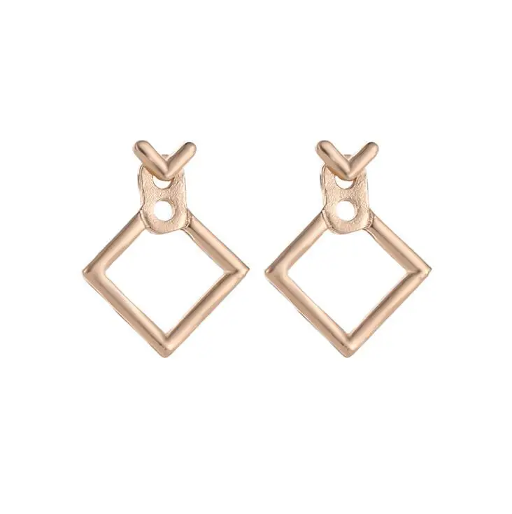 

Fashion punk Charm Geometric square metal earrings Jewelry for women, Gold
