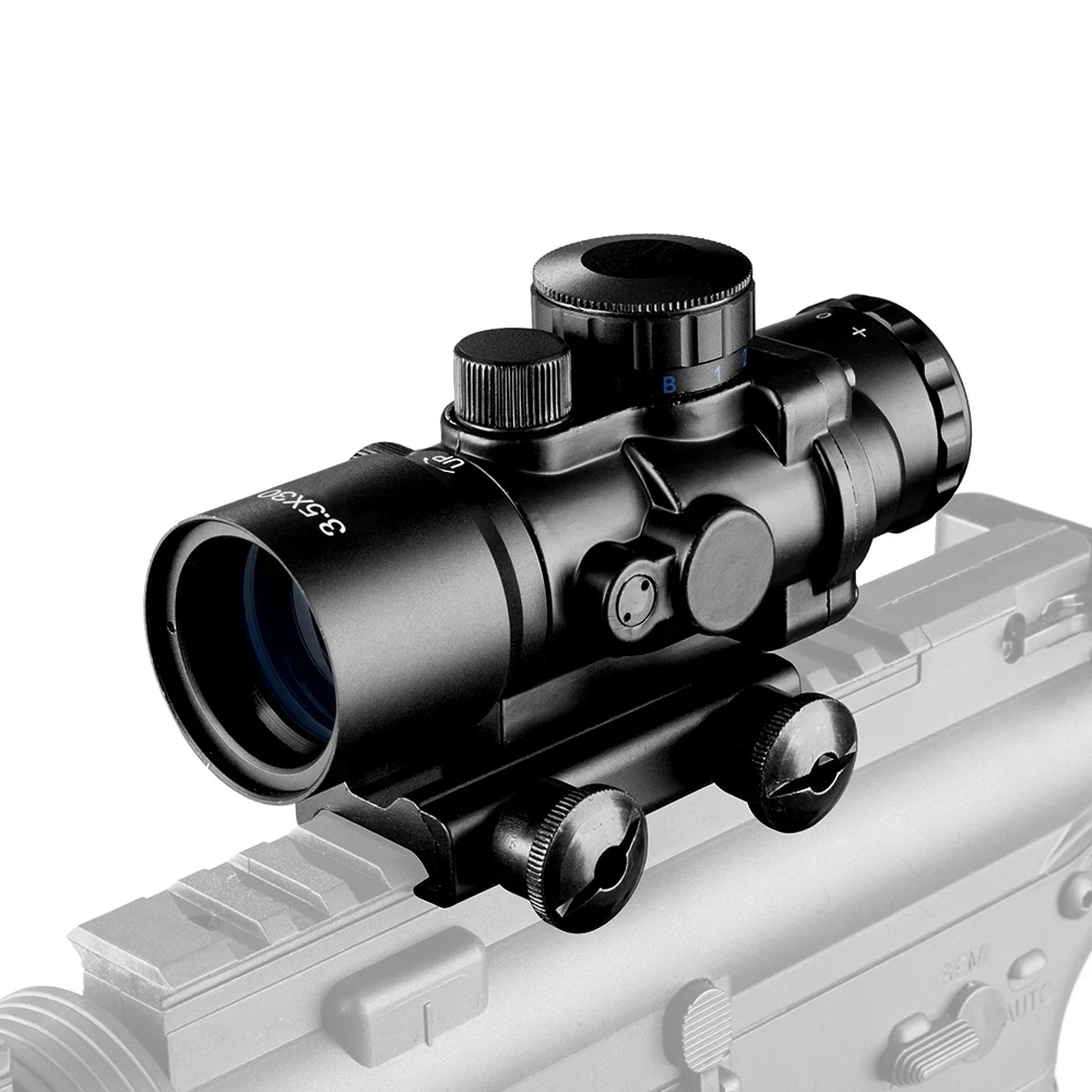 

Hunting Riflescope Tactical 3.5X30 RGB Laser Sight Point Red Tricolor Combination Compact Telescope Fiber Optic Green Sight