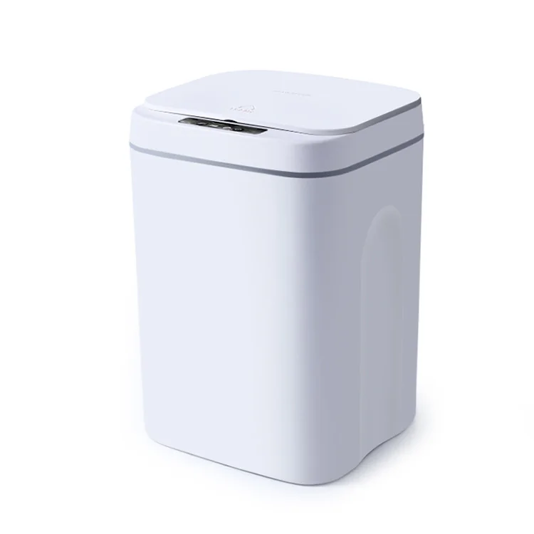 

Rechargeable sensor touch Smart trash bin outdoor waste, White ,grey