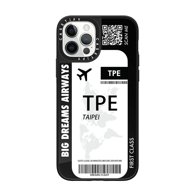 

Airline Ticket Label Mirror phone case for iphone 13 pro max x xr xs , for iphone 12 makeup mirror ticket case
