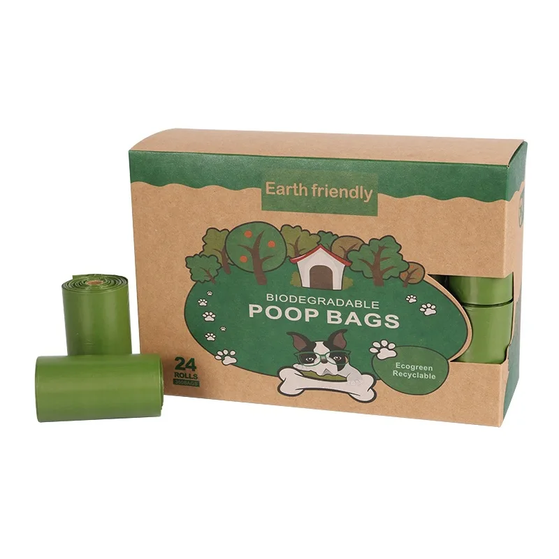 

Degradable pet poop bag for pet waste treatment