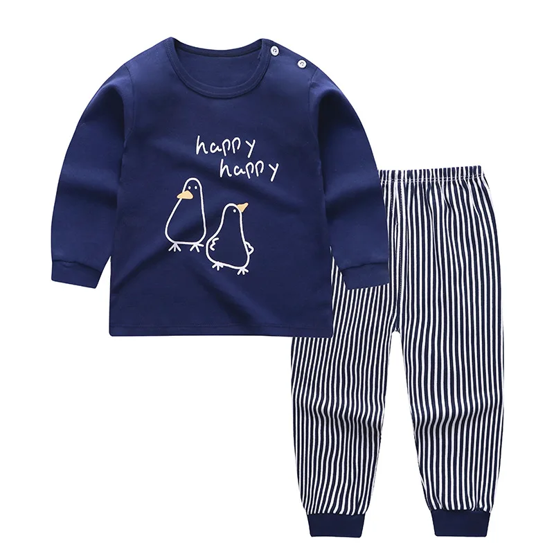 

Wholesale Cute Baby Long Sleeve Pajamas Two-piece 100% Cotton Children's Suit Boys And Girls, Picture