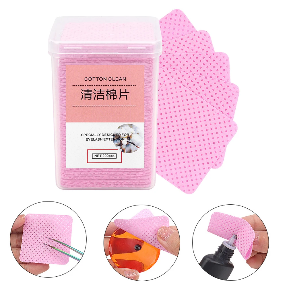 

Lint Free Eyelash Extension Glue Nozzle Cleaning Wipe Pad Adhesive wipe Pads With Private Label, White