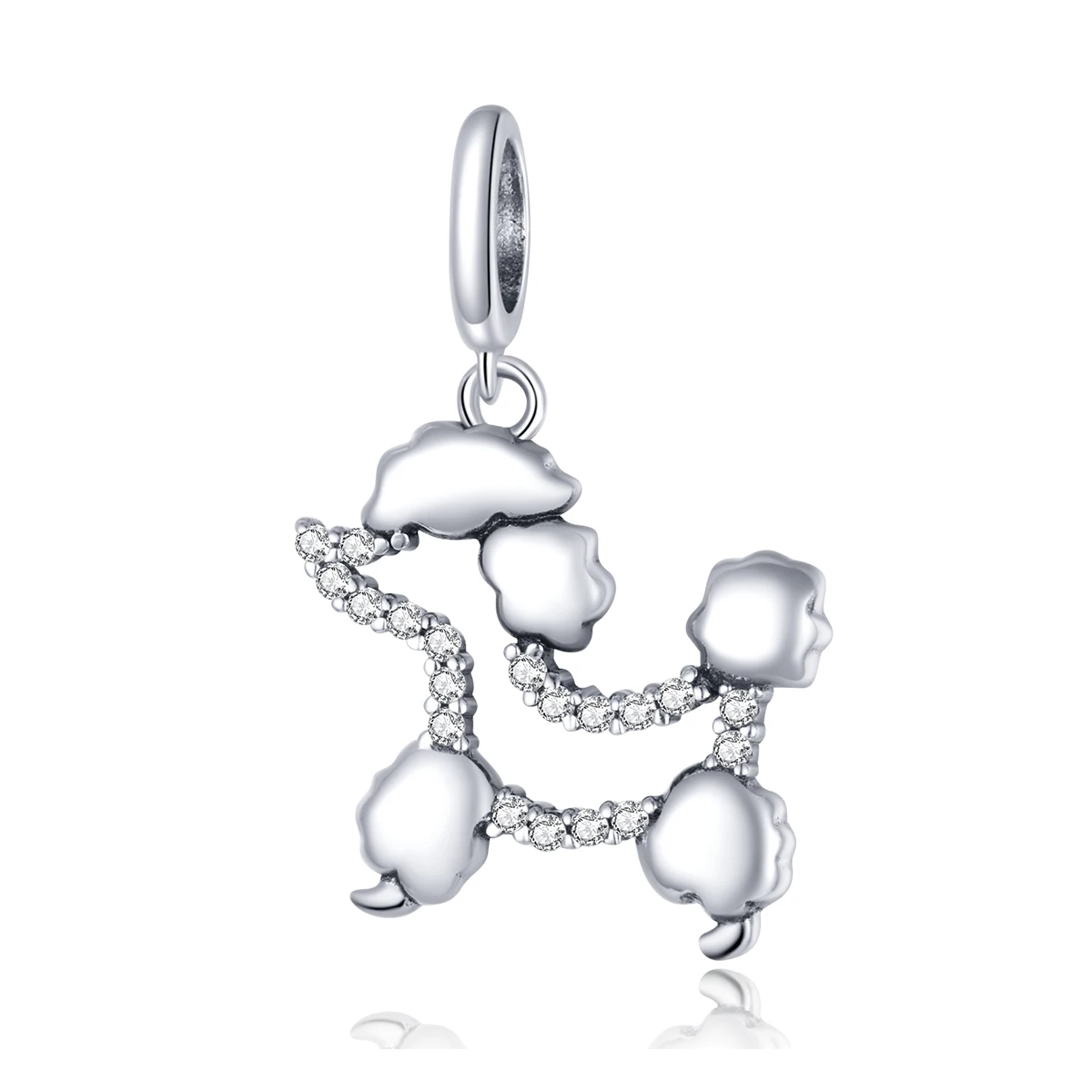 

Lovely pet dog pendant with zircon 925 silver charms