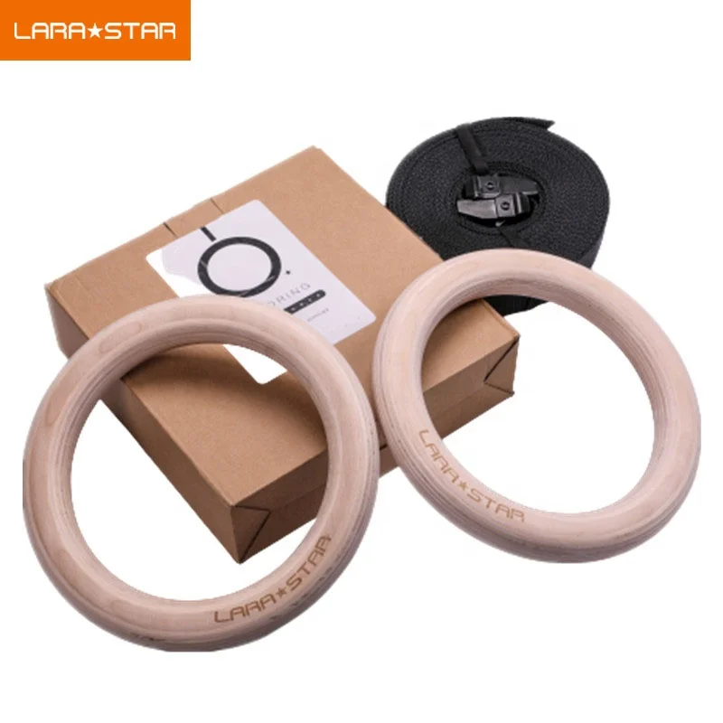 

Pull-up fitness equipment adjustable Gym Long Buckles wooden lifting gymnastics gym rings set strength Muscle trainning, Picture shows
