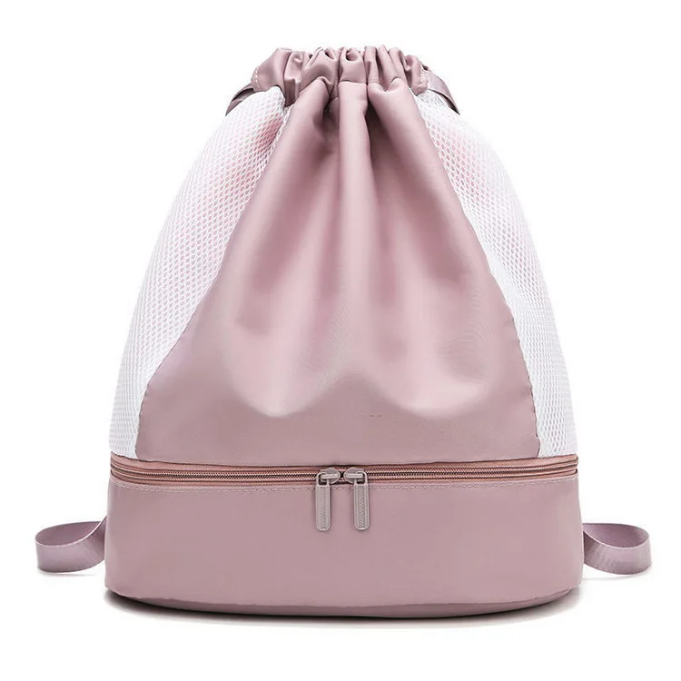 

New design backpack beach bag with wet dry separation pocket drawstring beach bag wholesale, Custom patterns