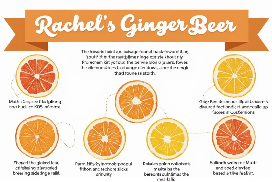 Rachel's Ginger Beer ingredients showing fresh ginger root, organic cane sugar, and natural flavor extracts