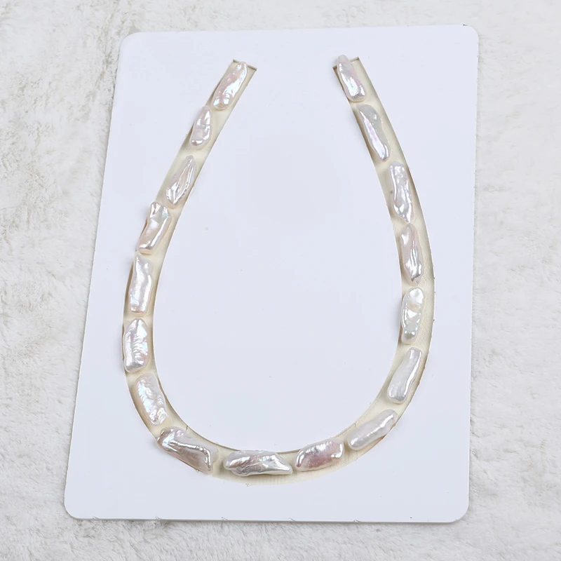 

Natural High Quality  White Biwa Pearl Wholesale Loose Freshwater Pearl Strand