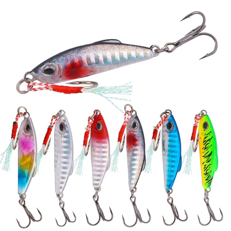 

Metal Jig Fishing Lures 2020 Bass Weights 15G 30G Fish Bait Jigging Lure Fishing Jigs Set Pesca Saltwater Lures Isca Artificial, 6 colors