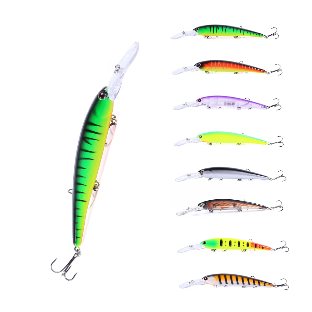 

16.5cm 21g Hot Artificial Bait Minnow Lures Fishing Lifelike Eyes Hard Plastic Lures, 8 colors as pictures