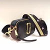 Hot Sale Wide shoulder strap bag leather handbag camera bag saffiano cowhide leather contrast color camera shoulder bag
