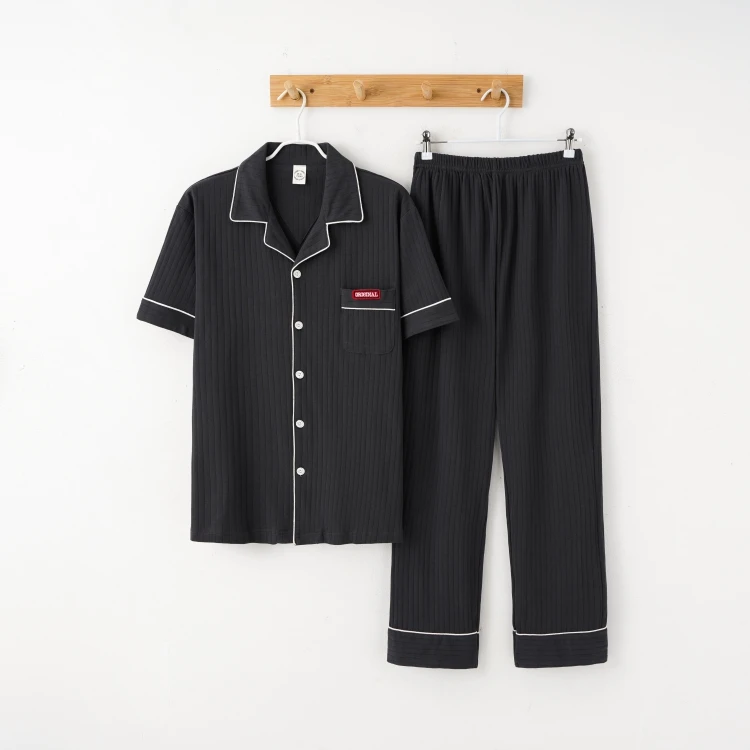 

Men's pyjama with short sleeves and long pants Cotton man pajama