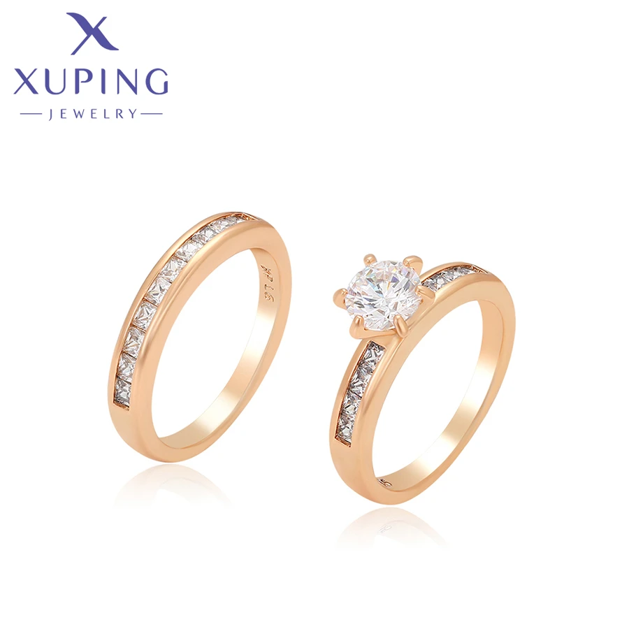 

12888 xuping jewelry Wholesale Cheap Luxury Zircon Couple Engagement Combination Ring Couple Ring Set