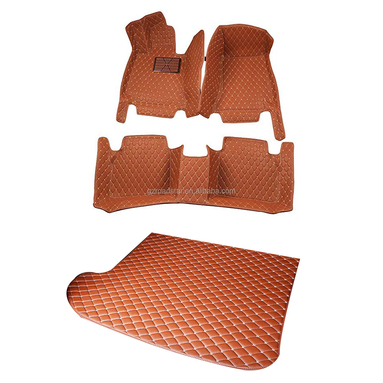 Free Shipping Colorful Pvc Leather Full Set Position Waterproof Car Floor Mats And Trunk Mats