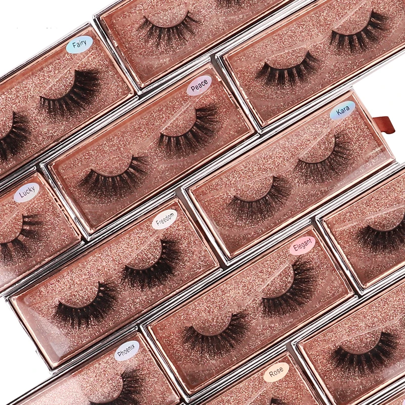 

Whole Sale 2021 European American Popular Russian 3D Natural Thick Mink Eye Lashes Mink Fur False Eyelashes Manufacturer