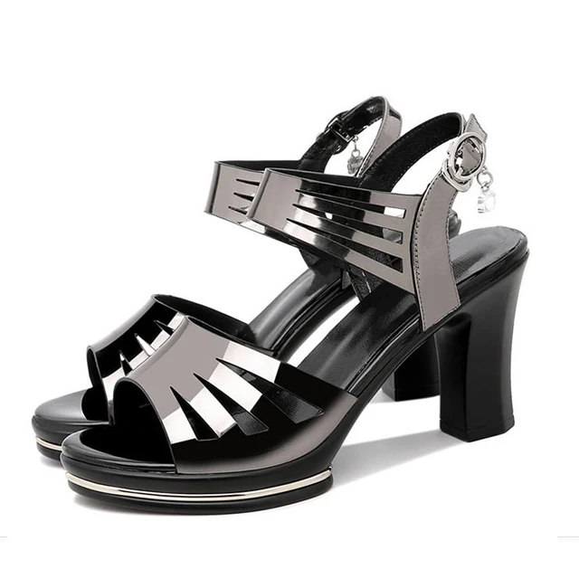 

Women's waterproof platform thick heel girl fish mouth high heels