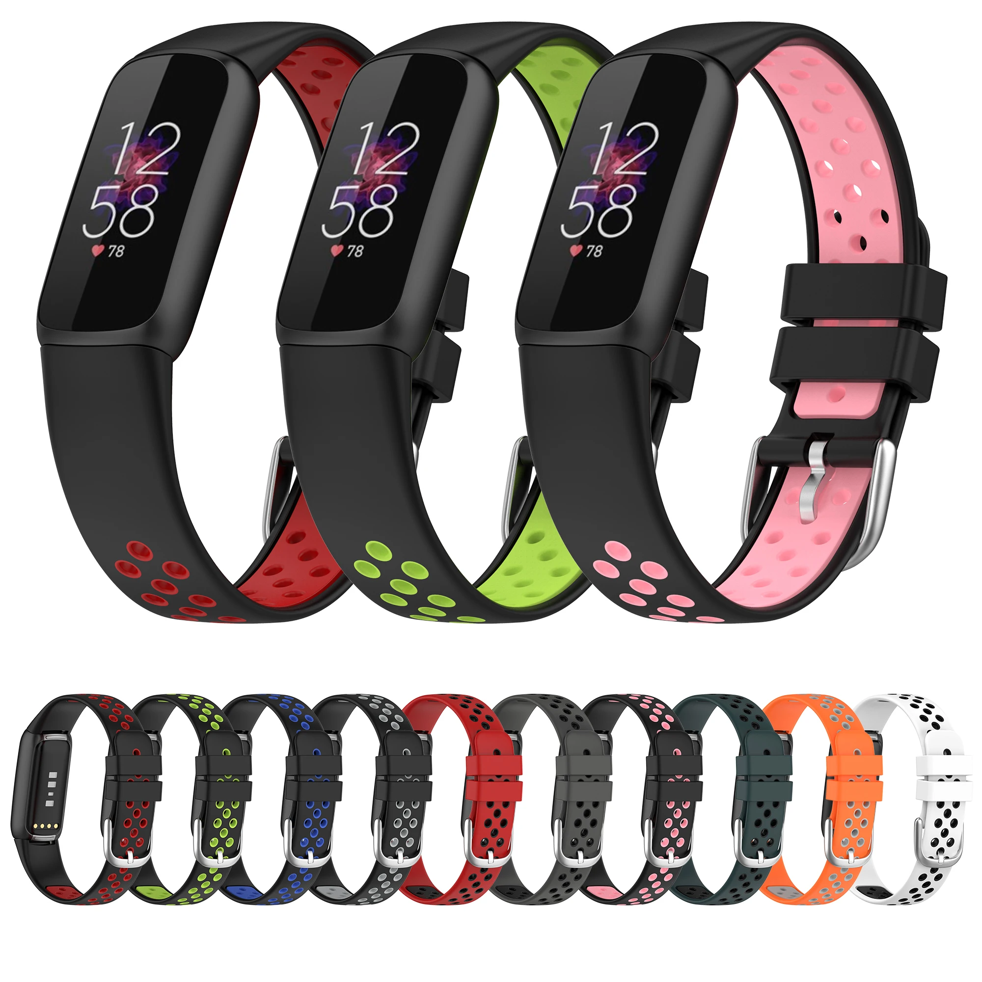 

dual Color Sport Rubber Strap For Fitbit Luxe Watch Band Silicone Smart Watch Accessories For Fitbit Luxe Band