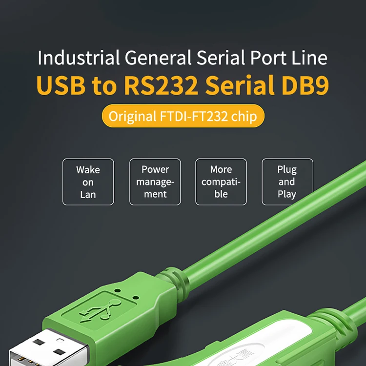 ftdi chipset DB9 serial converter cable 1.8m usb to rs232 ftdi cable