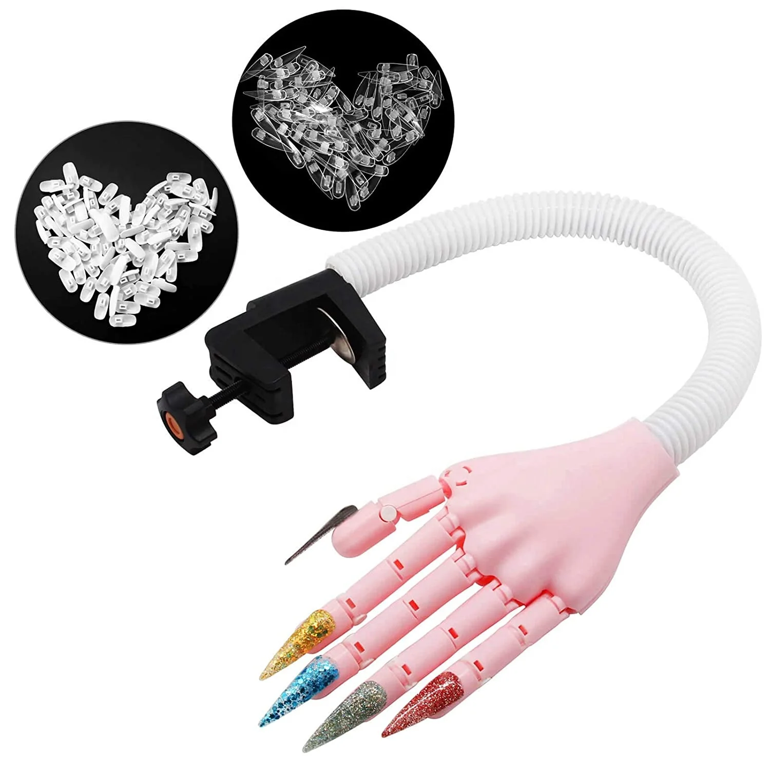 

Amazon Hot sell Best Mannequin DIY Print Flexible Manicure Nail Training Practice Hand For Acrylic Nails White, Customized color