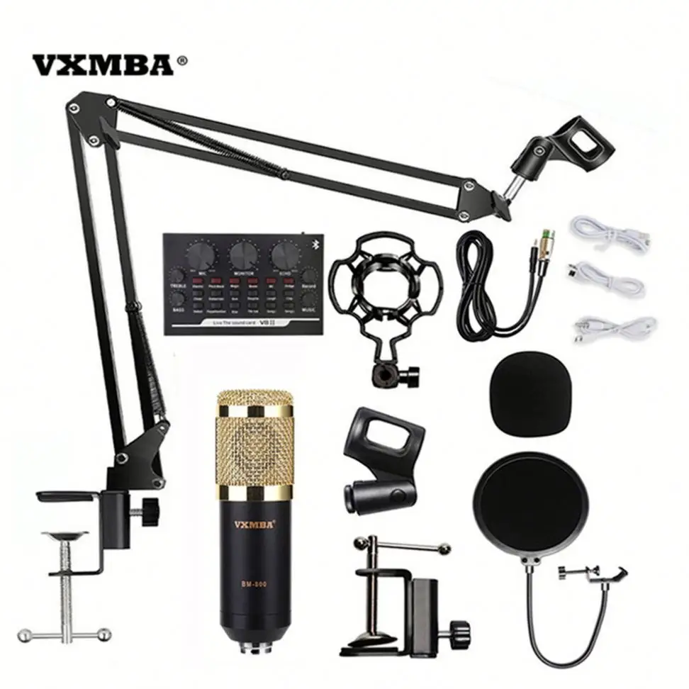 

Factory Supplying Mic Set V8 Live Sound Card Set Connect Line