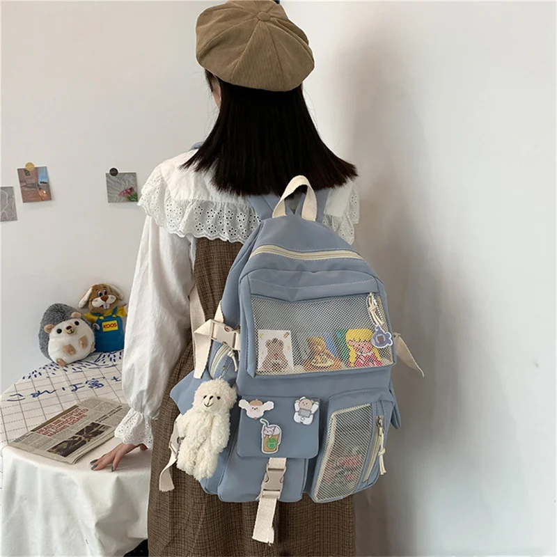 

Waterproof Nylon Cartable Schoolbags for Teenagers Backpack Girls, 4 colors