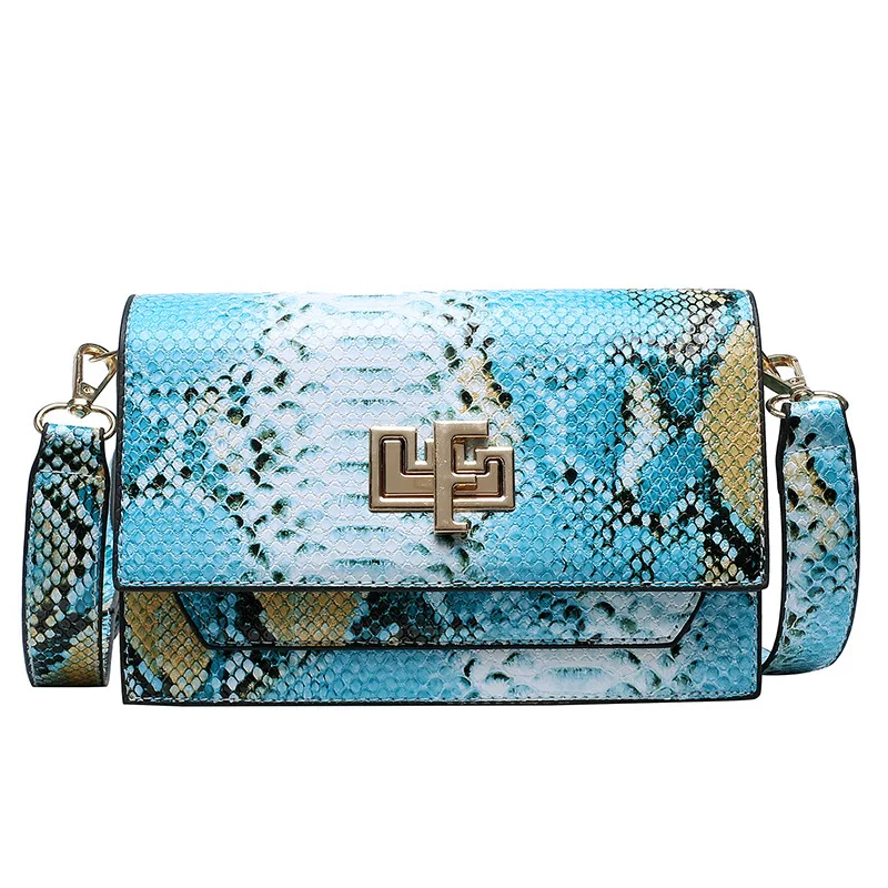 

2020 fashion designer pu leather luxury snake pattern pu leather shoulder crossbody bags women handbags purses ladies, 7colors