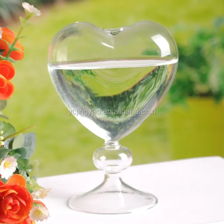 

Clear Glass Flower Pots Planter Heart Glass Vase Standing Home Decoration Flower Vase Desktop Decorative Vase Wedding, Customized color