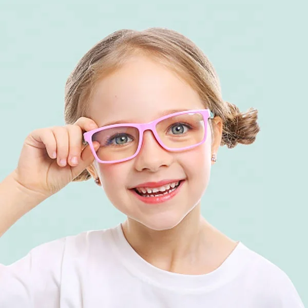 

Fashion Kids Anti Blue Ray Glasses Unisex Silica Gel Square Frame Colorful Blue Light Blocking Children Eyeglasses