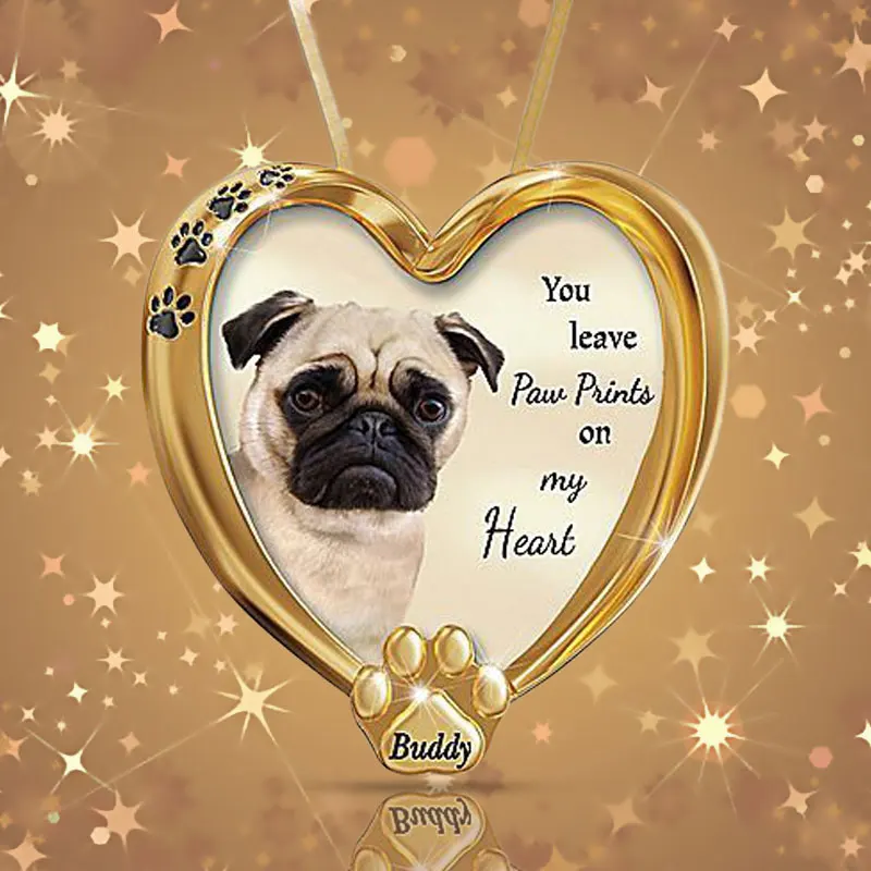 

Cute Golden Animal Necklace Girl Heart Shaped Dog Pendant Dog Paw Necklace