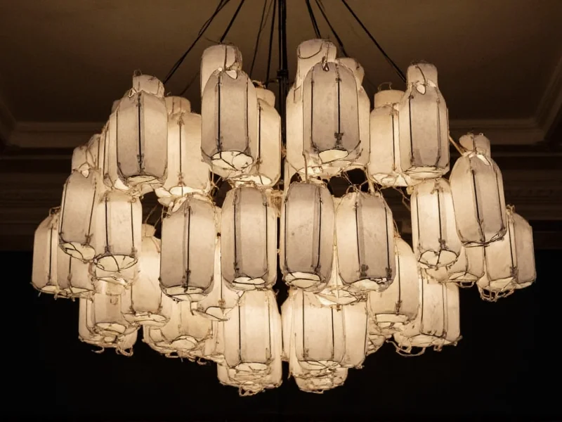 Geometric paper lantern chandelier
