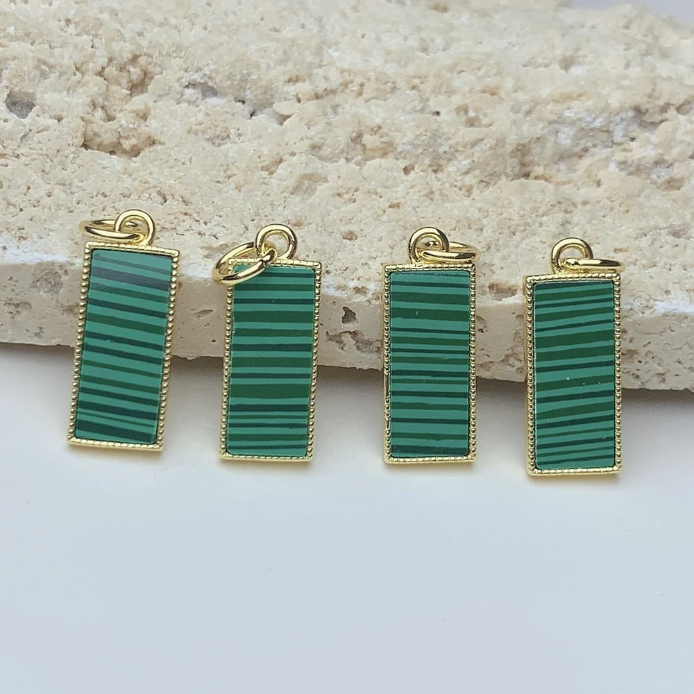 

Wholesale Custom Square Malachite Stone Pendants Charms For diy Jewelry Making Necklace Bracelets Bulk, White